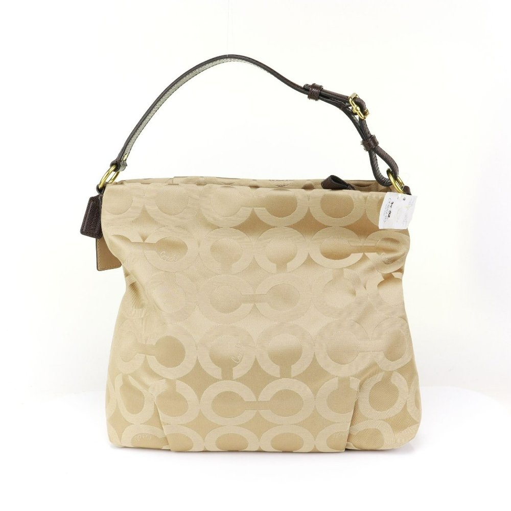 NWT Coach Signature Hobo Shoulder Bag Khaki - Picture 7 of 10